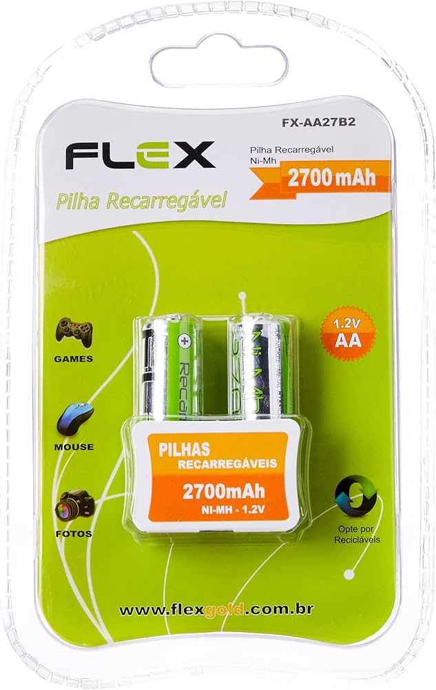 Pilha recarregável AA flexgold
