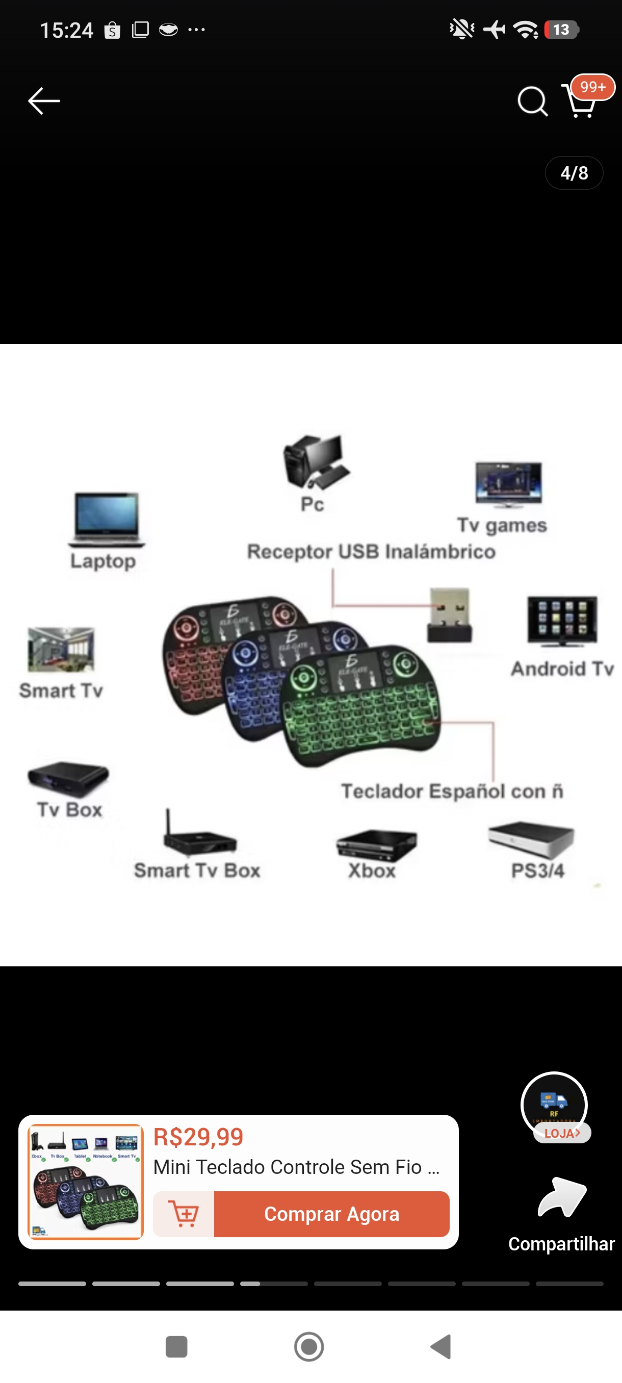 Controle bluetooth para tv